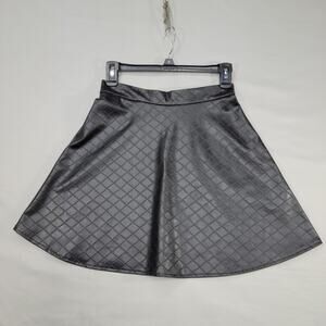 One Clothing Quilted Faux Leather Skater Skirt Goth Grunge Alt Small Party Aline